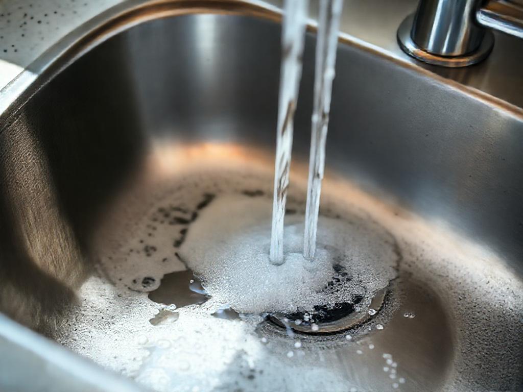 Soap suds in a slow draining kitchen sink